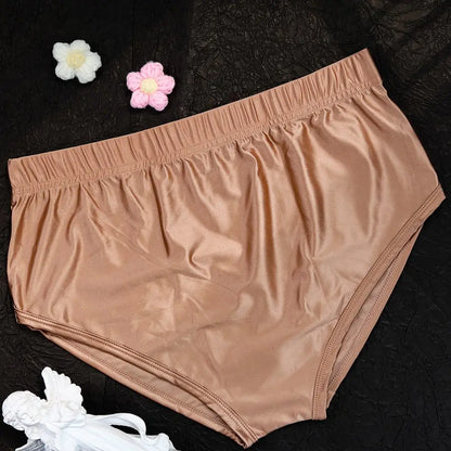 Shiny Ice Silk Satin Tight Elastic Panties