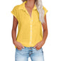 Womens Cotton Linen Casual Short Sleeve Tops