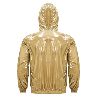 Mens Waterproof Hooded Breathable Raincoat