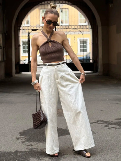 Women Wide Leg Formal Straight Leg Pants