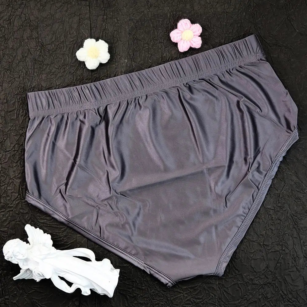 Shiny Ice Silk Satin Tight Elastic Panties