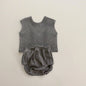 2 Pcs Sleeveless Breathable Cotton Pajamas Set