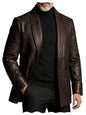 Crocodile Pattern Leather Blazer, Tuxedo Jacket