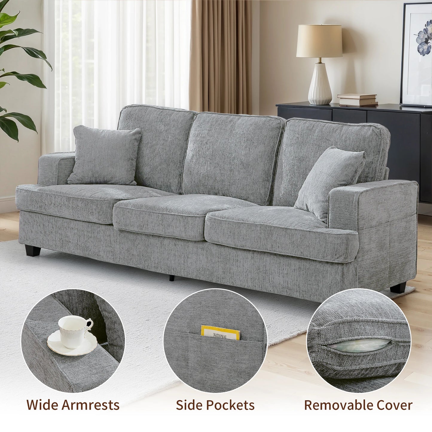 Cloud Couch Sofa in Chenile Extra Comfy