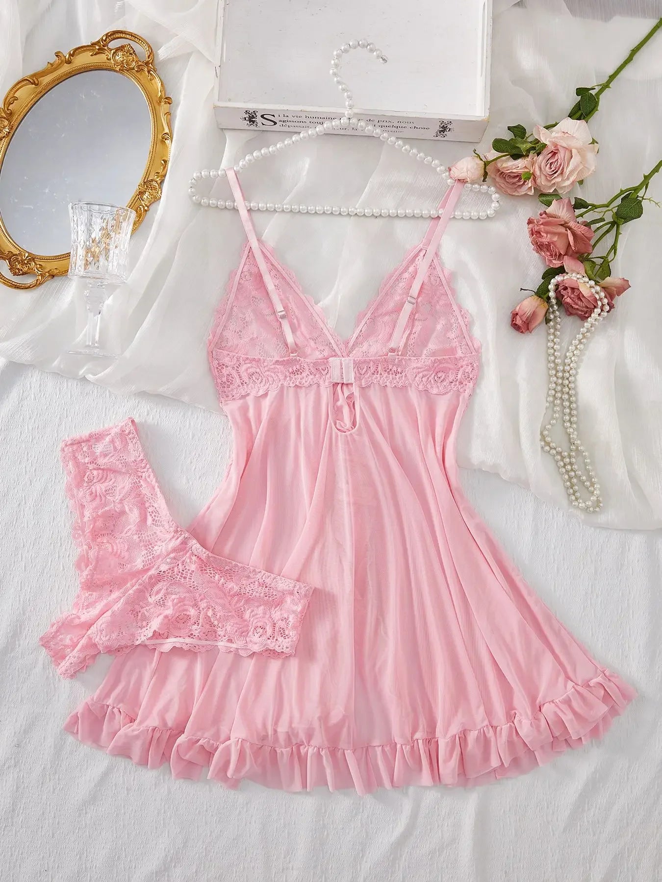 Women Erotic Bra Nightdress Sexy Lace Sleepwear