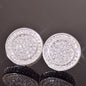 Men/Women Round Stud Earring Cubic Zirconia Fashion
