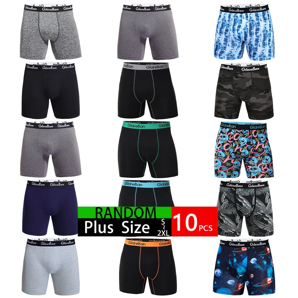 10pc Mid-Long Mens Boxer Briefs Underwear