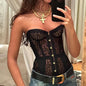 Sexy Tight Corset Lace Sleeveless Strapless Top