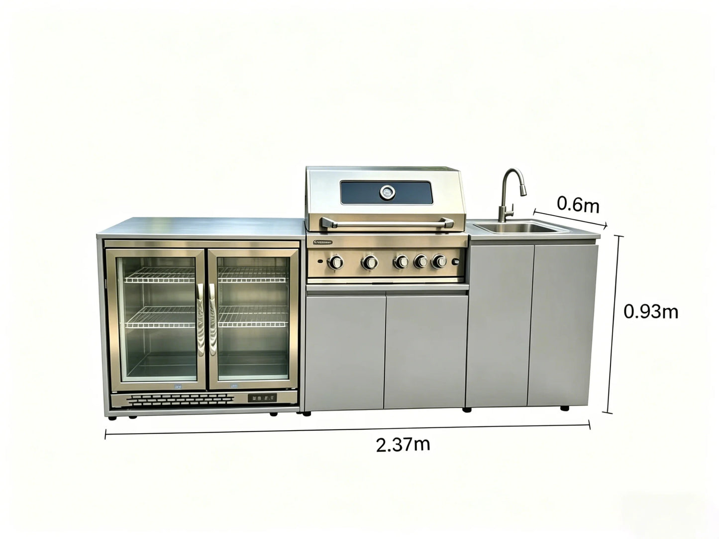 Stainless Steel Outdoor Grill Cooktop Sink Fridge