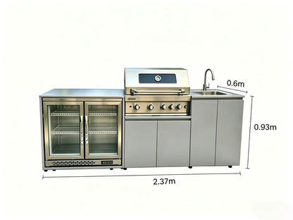 Stainless Steel Outdoor Grill Cooktop Sink Fridge
