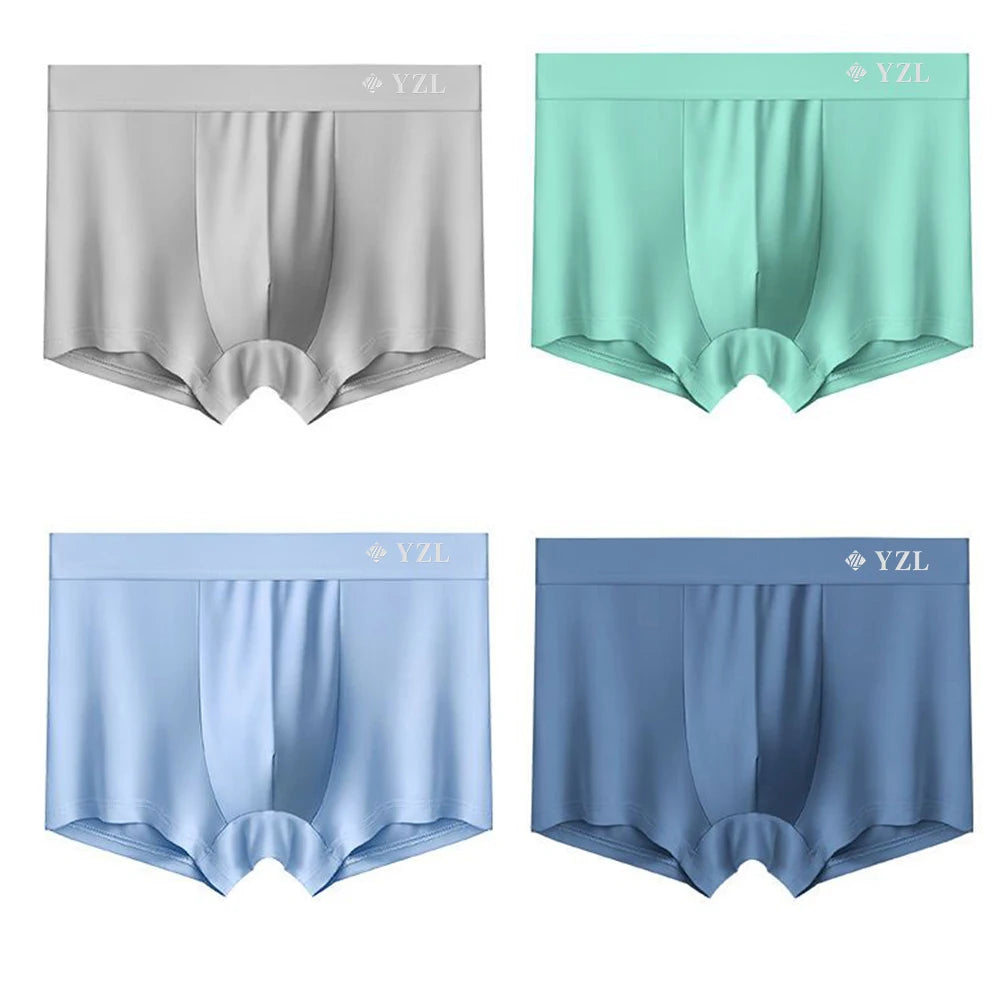 Men's Silk Flat Corner Antibacterial  Boxer Briefs