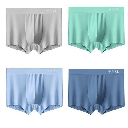 Men's Silk Flat Corner Antibacterial  Boxer Briefs