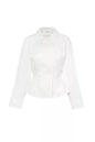 Doll Collar White Long Sleeves Slim Top