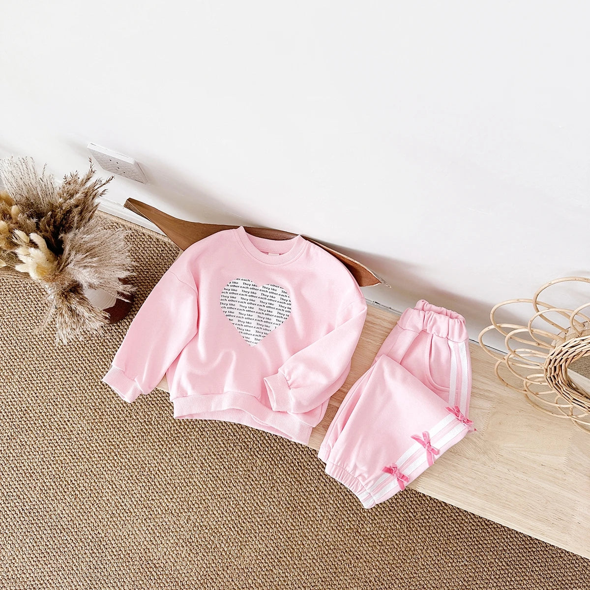 Love Sweatshirt Long Sleeve +Bow Pants