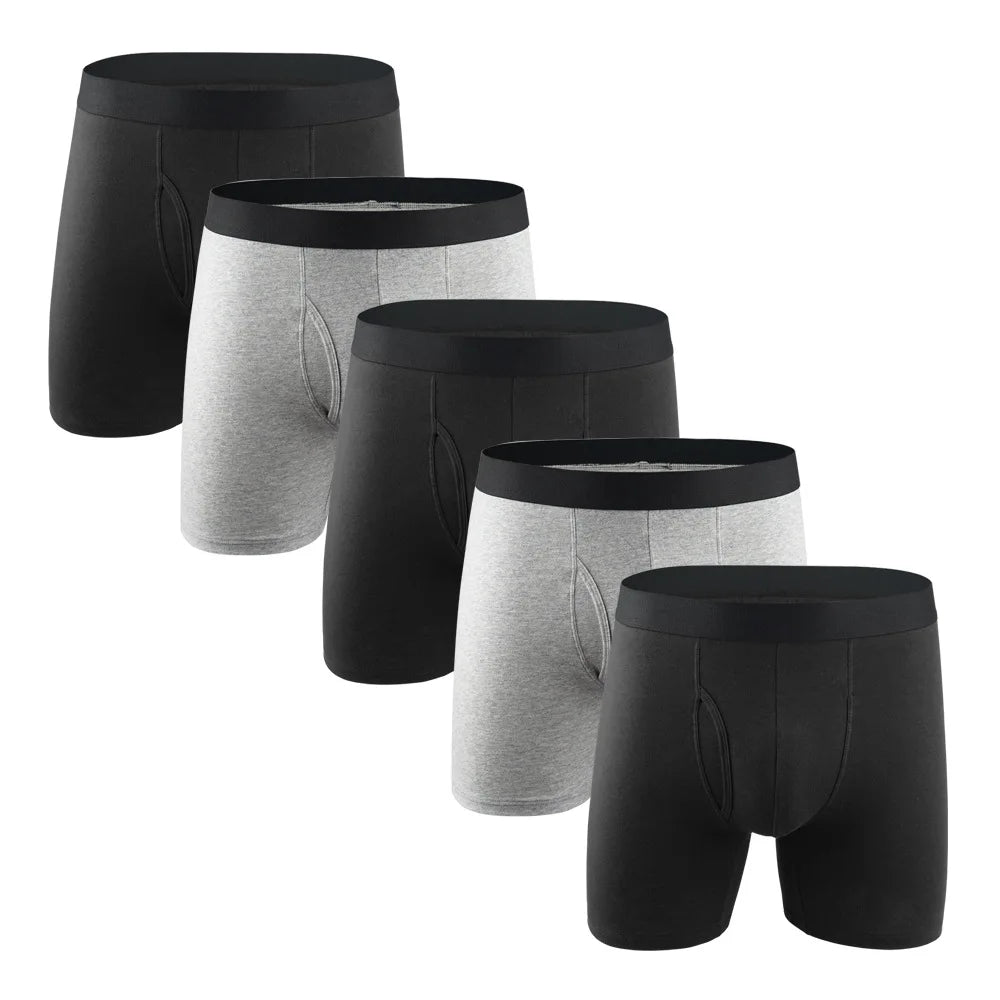 Mens Long Cotton Boxer Shorts Underwear