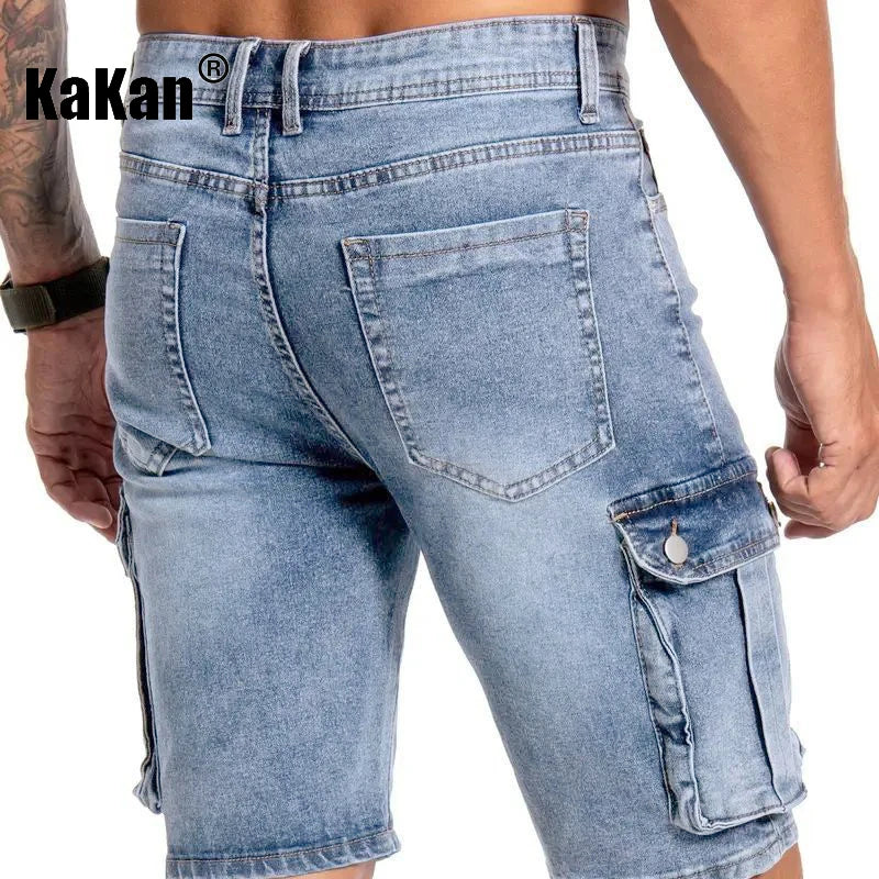 Men's Multi Pocket Micro Elastic Casual Jeans