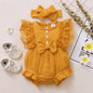 0-18 Month Solid Color Sleeveless Round Neck Lace Edge