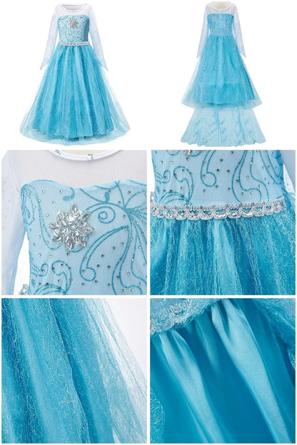Girls Elsa Anna Dress Princess Carnival Jasmine Rapunzel