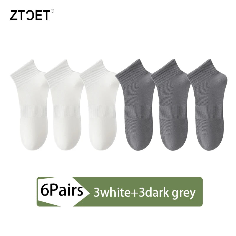 6Pairs Men Cotton Mesh Socks