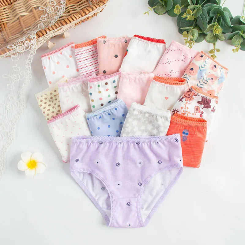 24pcs  Cotton Girls Briefs Underwear Triangle
