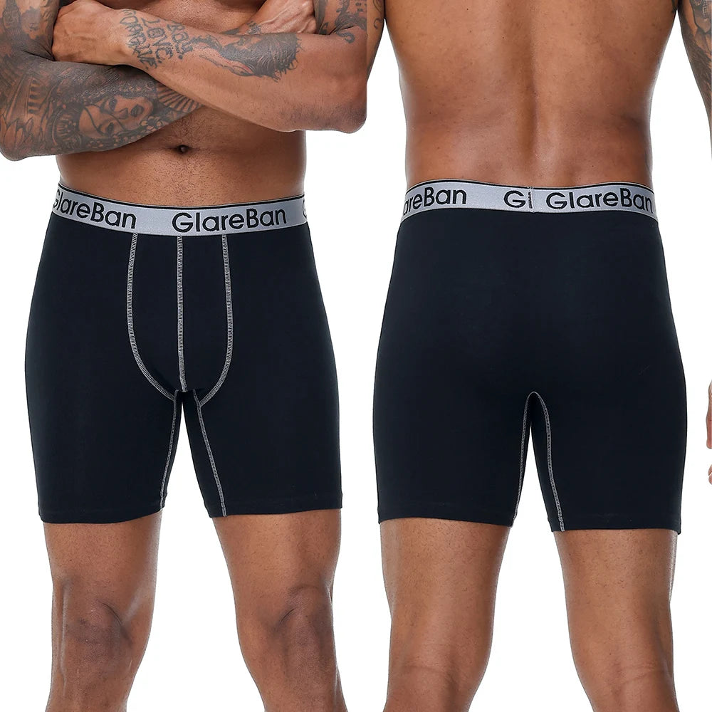 5pc Mid-Long Cotton Brand Boxer Shorts Men