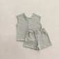 2 Pcs Sleeveless Breathable Cotton Pajamas Set