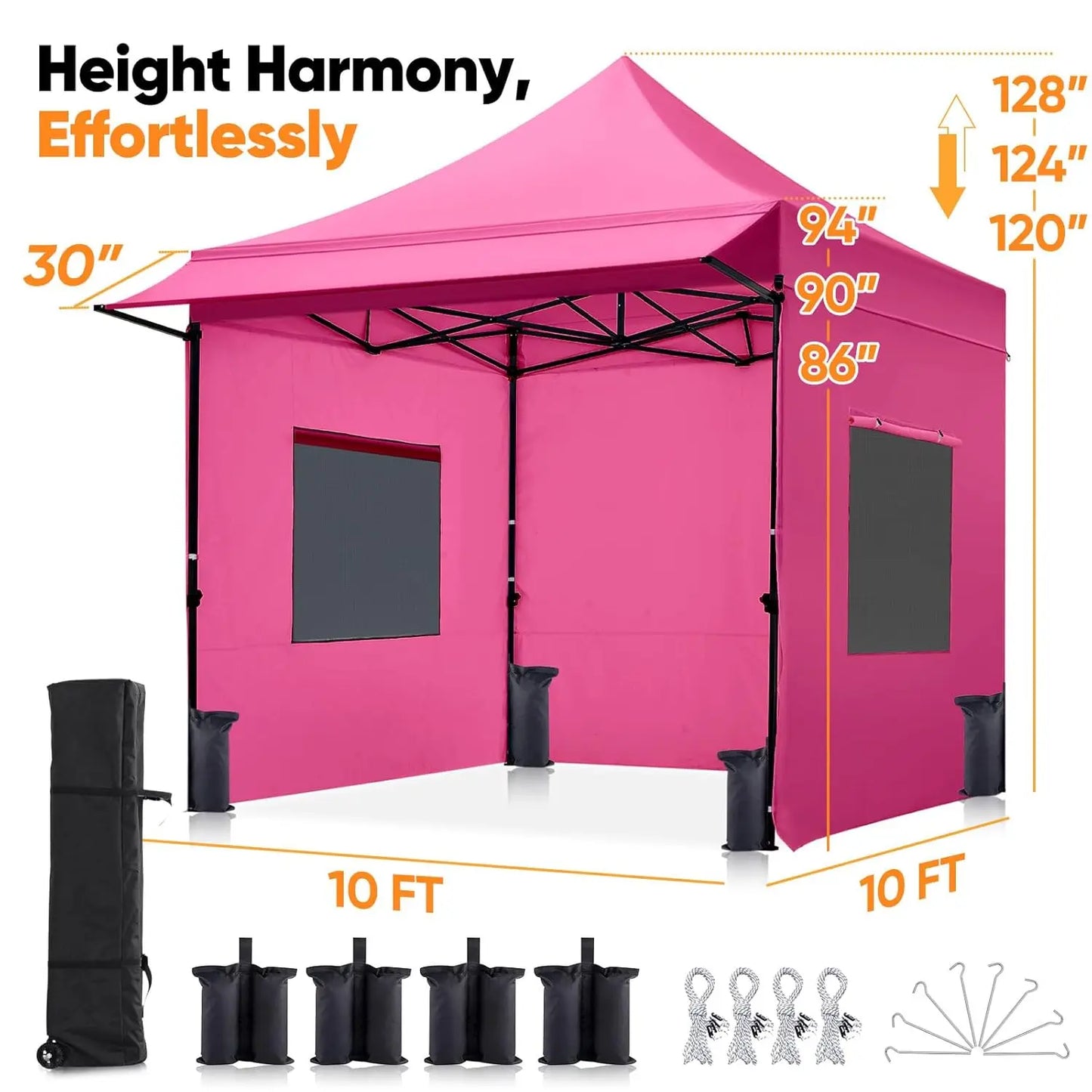 Heavy Duty Pop Up Canopy 3 Removable Sidewalls