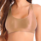 Glossy Womens Mid Waist Gym Fitness Yoga