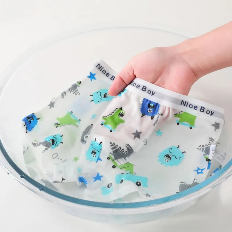 4PCS Boys Cute Cotton Comfort Antibacterial Underwear
