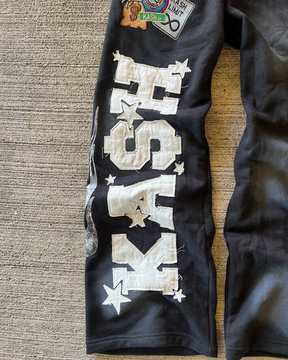 American Sweatpants Mens Gothic Hip Hop Baggy Elastic Waist