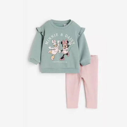 2 Pcs Girls Print Sweatshirt+pants Cartoon Fashion