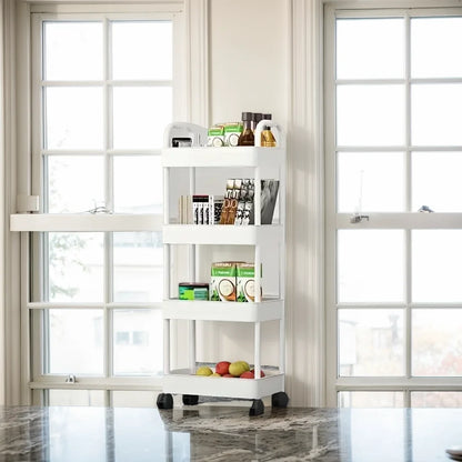 Rolling Storage Cart, Plastic Multi-Functional Organizer