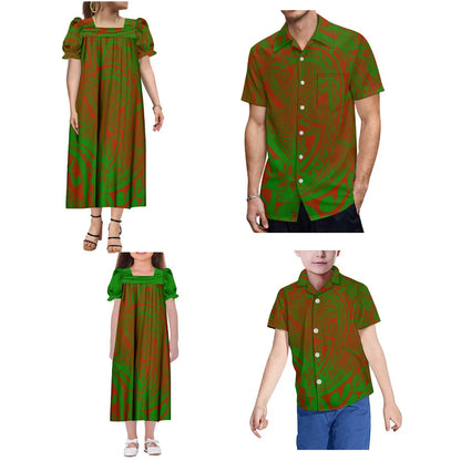 Mumu Dress Samoan Family Set Pacific Island Design