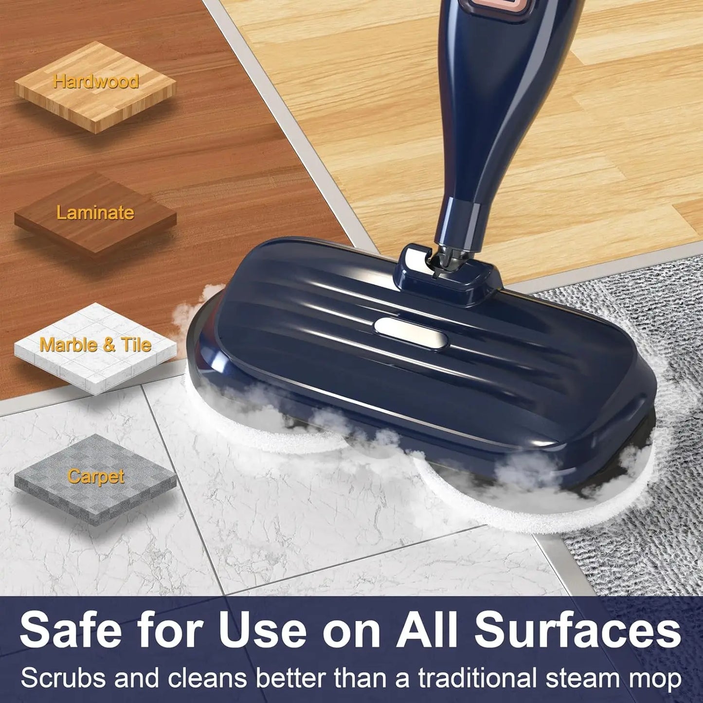 Steam Mop Cleaner with Rotating Mop Pad