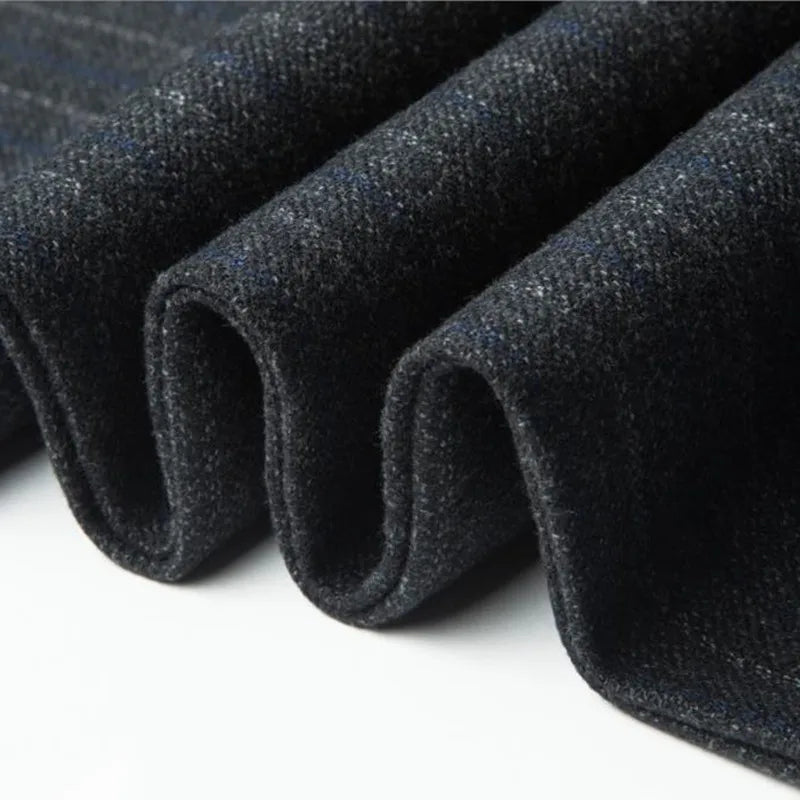 Mens High Waist Wool Trousers Cashmere Suit