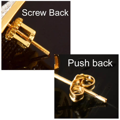 Men/Women Round Stud Earring Cubic Zirconia Fashion