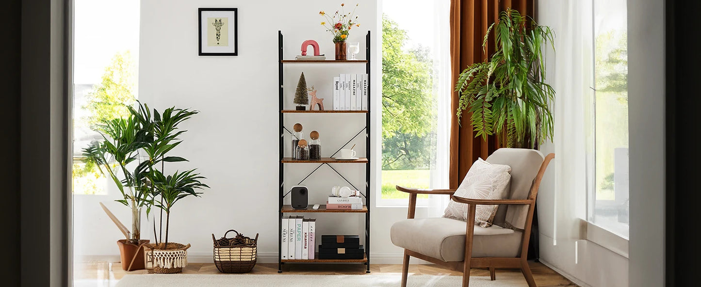 5 Tier Modern Book Case Storage Organizer