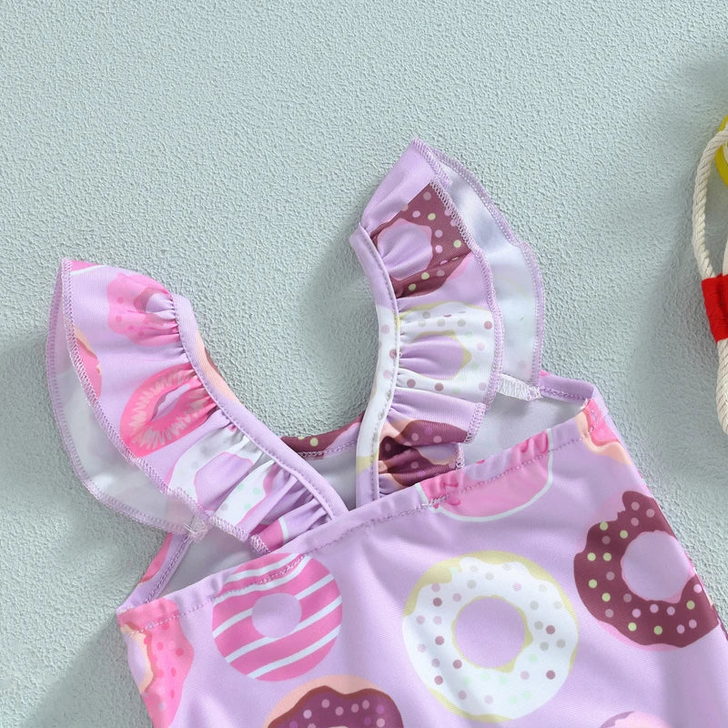 Infant Baby Girls Swimsuit Cute Donut Print