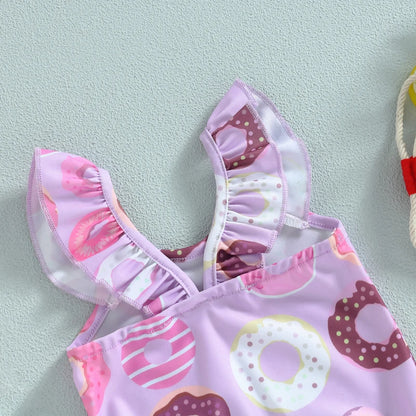 Infant Baby Girls Swimsuit Cute Donut Print