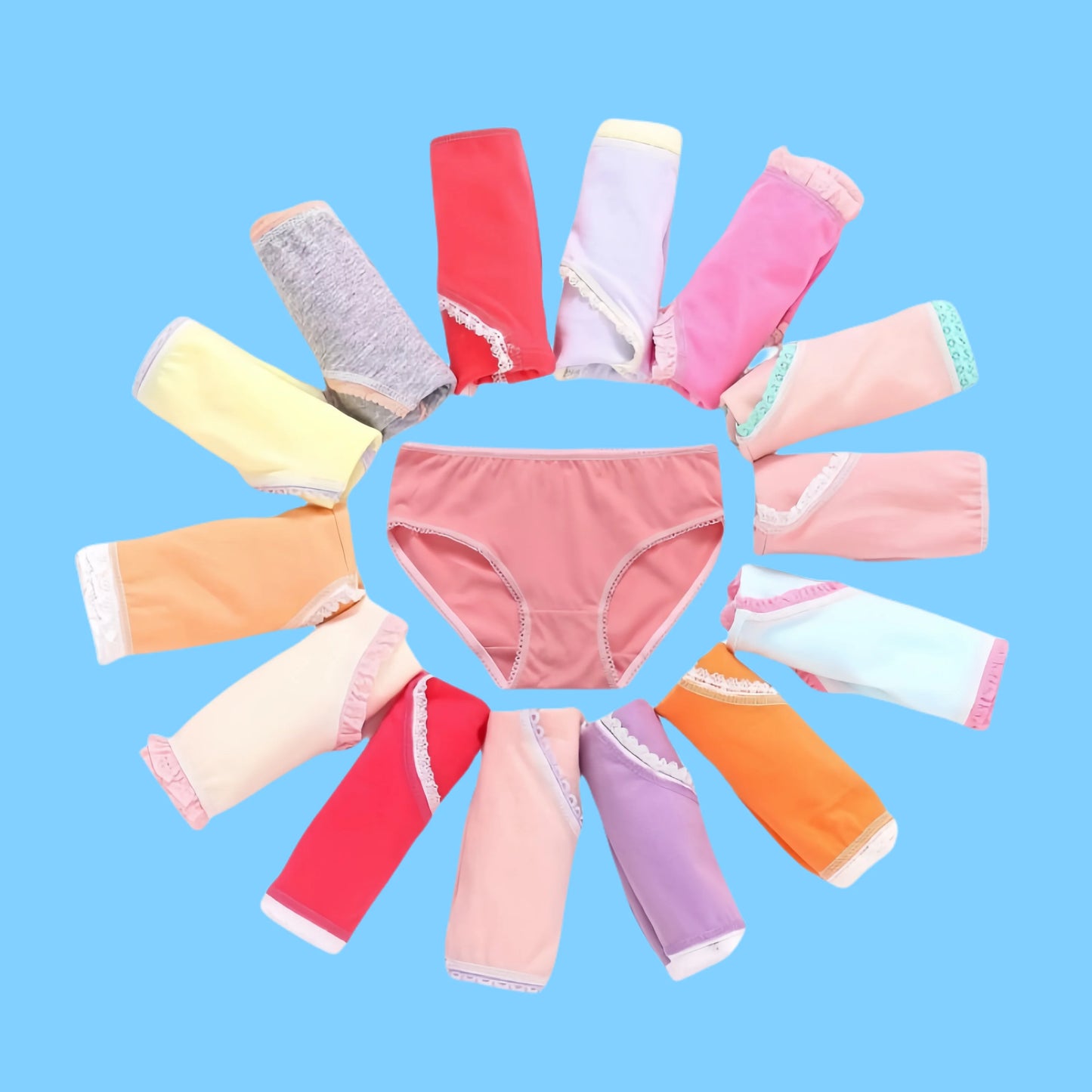 24pcs Cotton Girls Briefs Panties