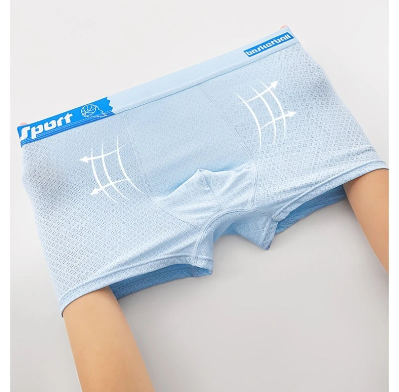 4PCS Teens Boys Mesh Breathable Comfort Antibacterial Underwear