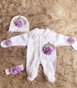 4 Pcs Boy/Girl Rhinestone Crown Jumpsuit Clothing