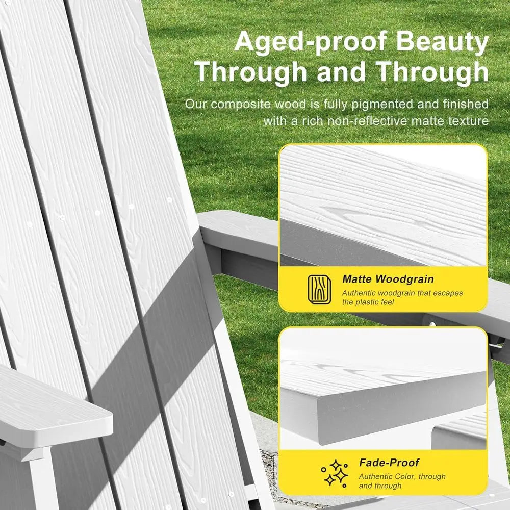Adjustable Folding Adirondack Chair Set/ Retractable Ottoman