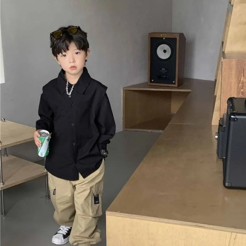 Boys Long Sleeved Stylish Casual Top Fashionable