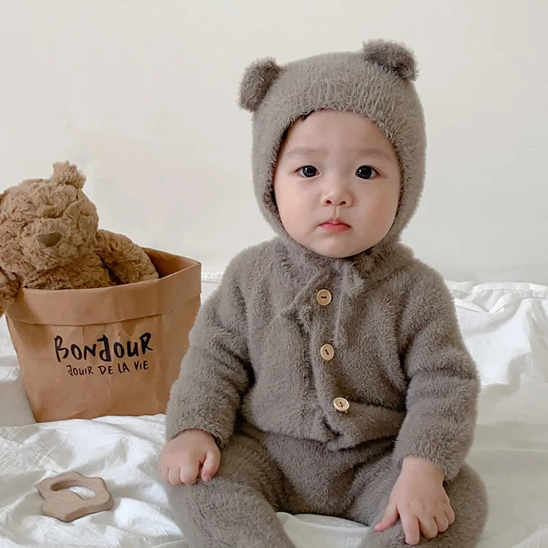 Baby Boy's/Girl's Jumpsuit Mink Velvet Cute Bear