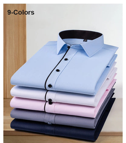 double collor Full shirts for men plus size