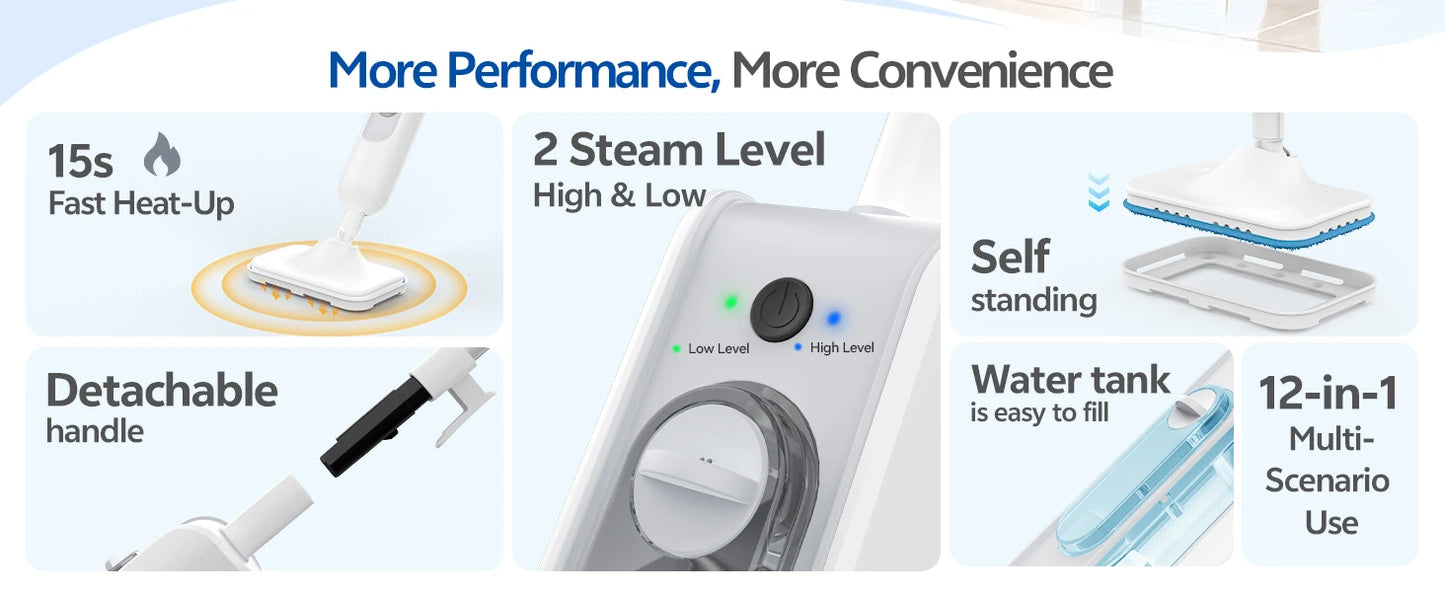 Powerful Mop Scrubbing Steam Cleaner Detachable Floor