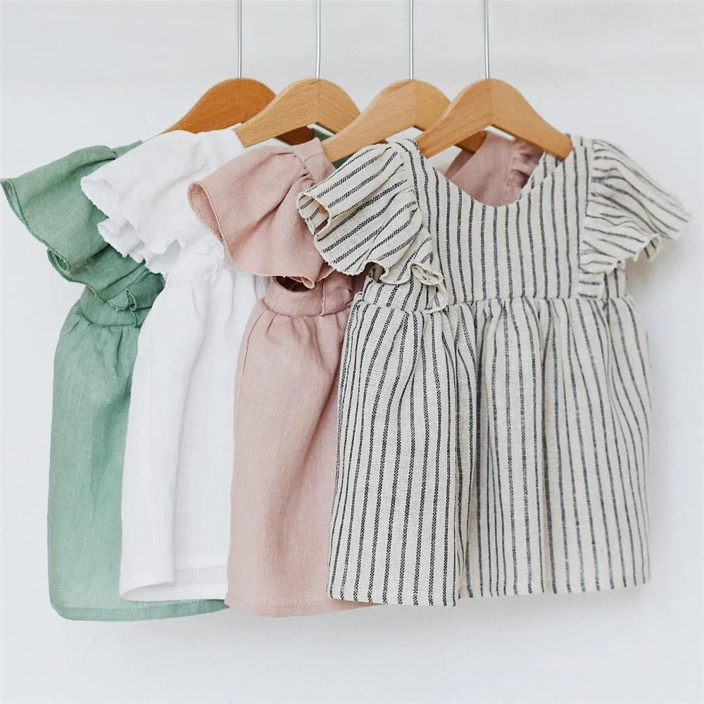 Baby Girls Linen Cotton Princess Dress