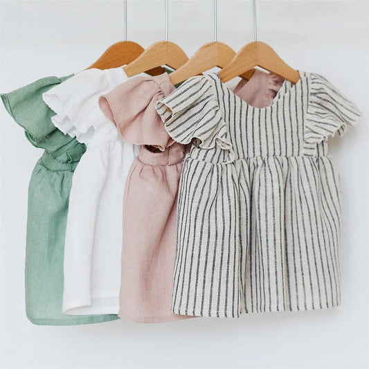 Baby Girls Linen Cotton Princess Dress