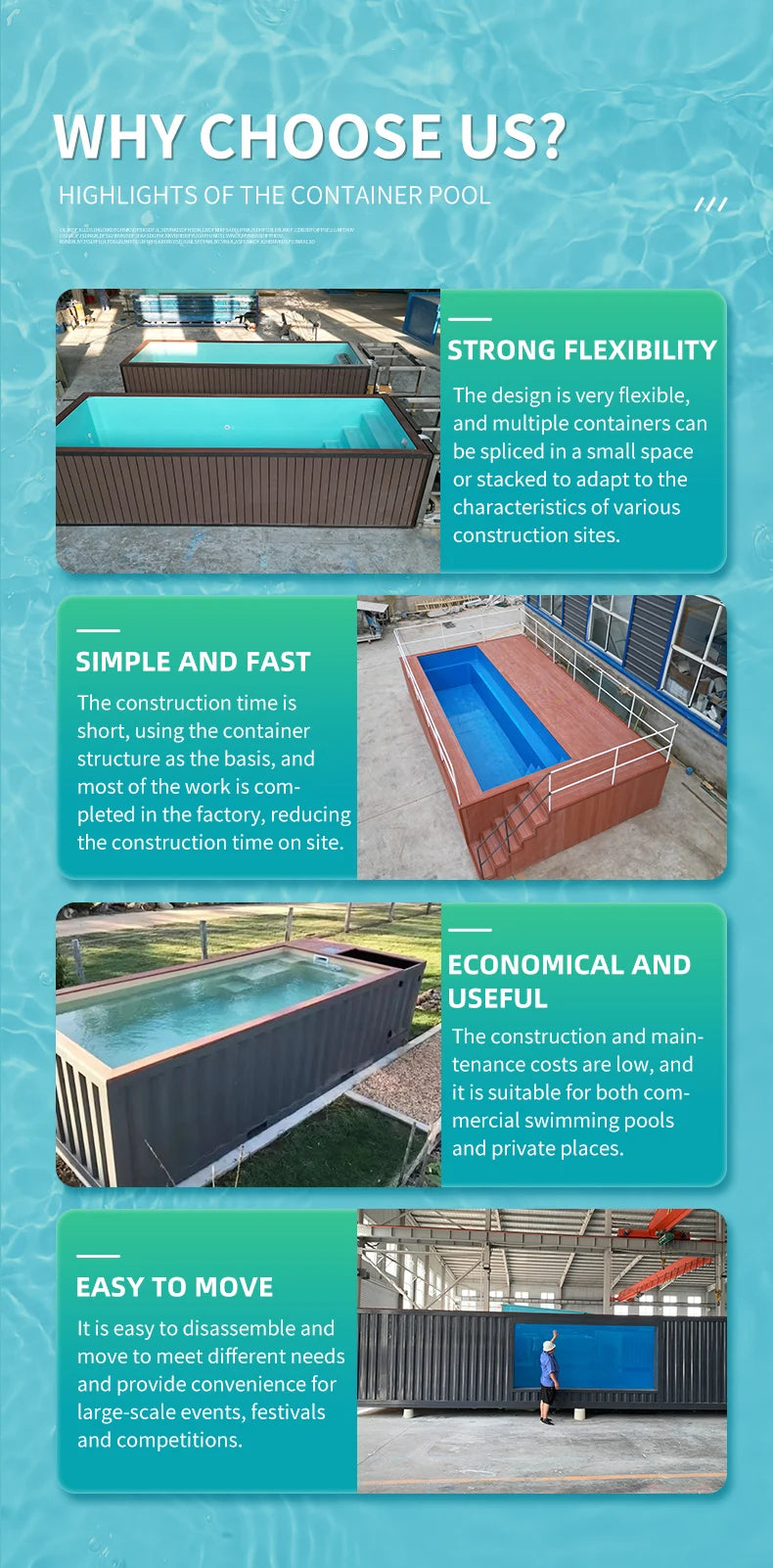 Prefab Modular Container Swimming Pool Above Ground